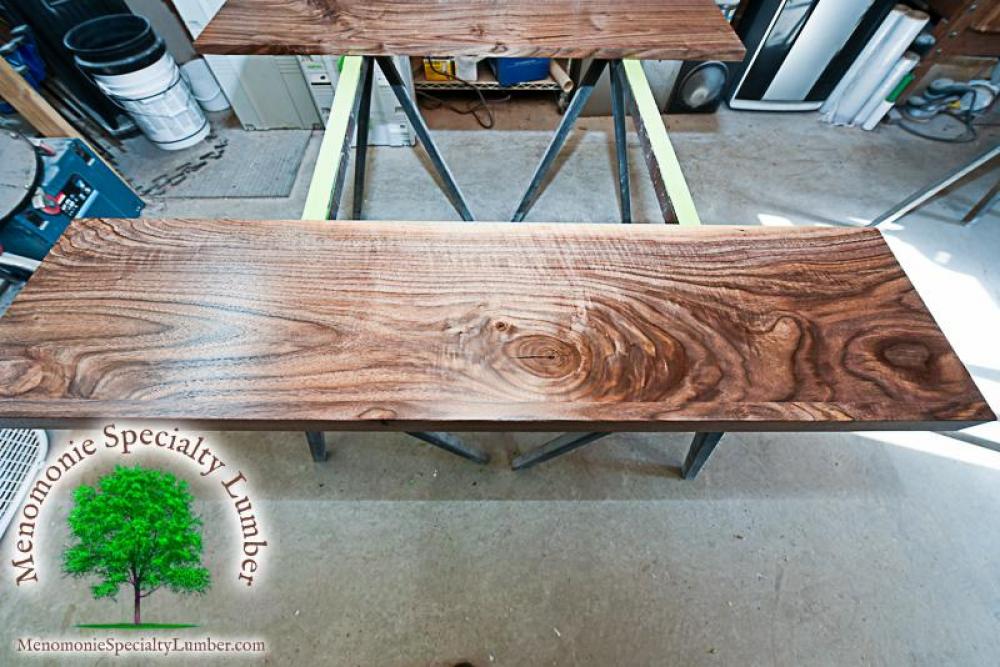8 Black Walnut Shelves with 2" Bull Nose 16" Wide x 48" Long x 1" Thick